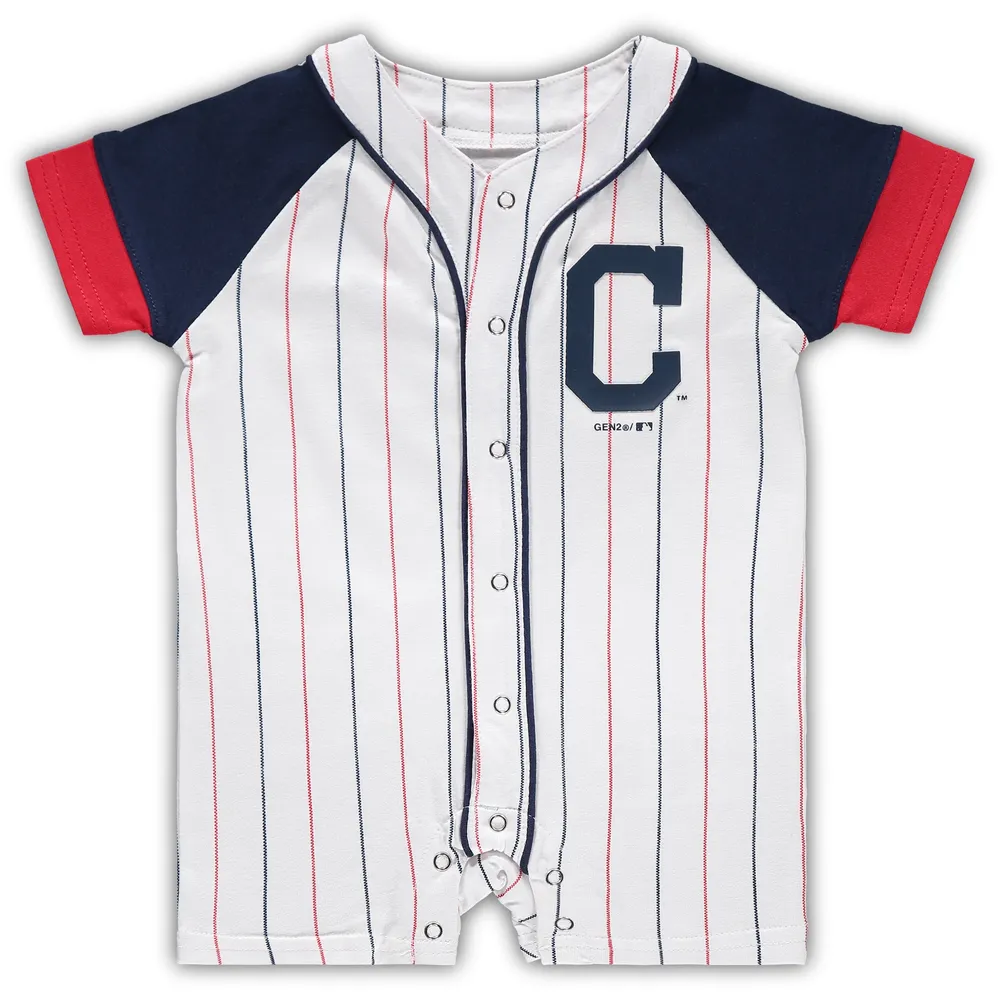 Infant White St. Louis Cardinals Pinstripe Power Hitter Romper