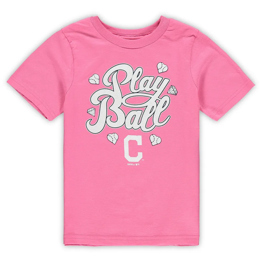Lids Cleveland Indians Preschool Ball Girl T-Shirt - Pink