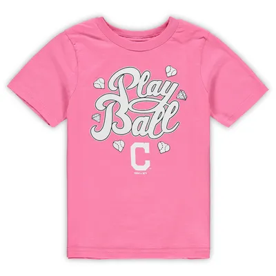 Girls Youth New Era Pink Los Angeles Dodgers Jersey Stars V-Neck T