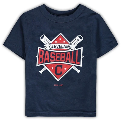 T-shirt bleu marine Cleveland Indians Diamond Bats pour tout-petit