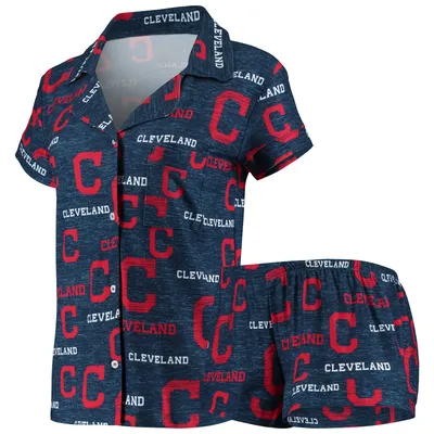 Lids Milwaukee Brewers Concepts Sport Women's Zest Allover Print Button-Up  Shirt & Shorts Sleep Set - Navy