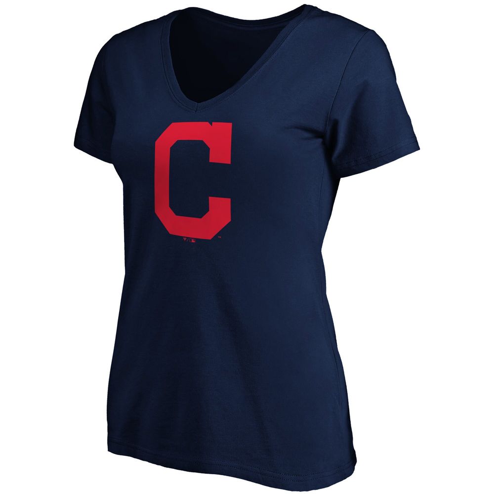 Fanatics Branded Women's Fanatics Branded Navy Cleveland Indians Plus Core  Official Logo V-Neck T-Shirt