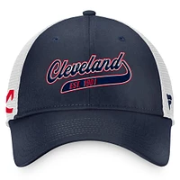 Casquette Snapback True Classics Tailsweep Trucker Snapback pour femmes Fanatics bleu marine/naturel Cleveland Indians Cooperstown Collection