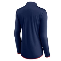 Women's Fanatics Navy/Red Cleveland Indians Primary Logo Quarter-Zip Jacket