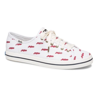 Baskets blanches Keds Indians de Cleveland Kickstart Repeat Logo pour femmes