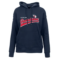 Women's Levelwear  Navy Cleveland Indians Adorn Retro Team 2.0 Pullover Hoodie
