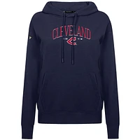 Sweat à capuche imprimé graphique Cleveland Indians Adorn Throwback Spellout pour femme de Levelwear Navy