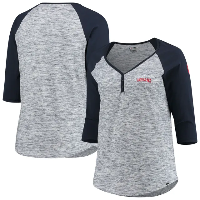 Lids Cleveland Indians Nike Women's Henley 3/4-Sleeve Raglan Tri-Blend  Performance V-Neck T-Shirt - Navy