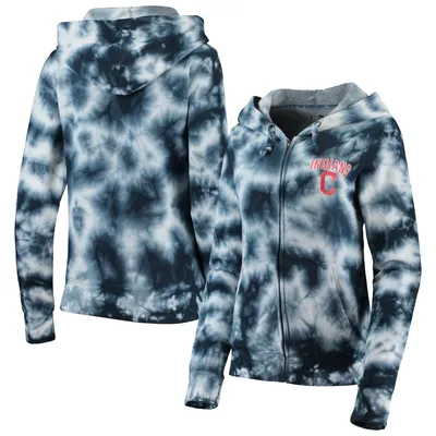 New Era Women's New Era Navy Houston Astros Tie-Dye Cropped Long Sleeve T- Shirt