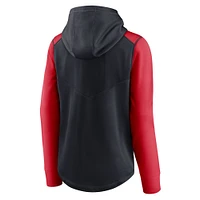 Sweat à capuche entièrement zippé Nike Cleveland Indians Authentic Collection pour femme, bleu marine/rouge