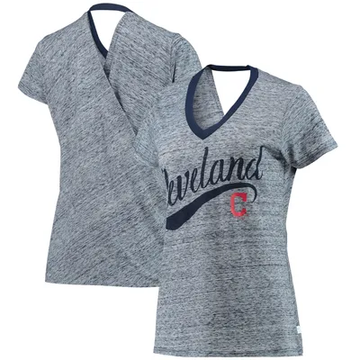 New York Yankees Touch Women's Hail Mary V-Neck Back Wrap T-Shirt - Navy