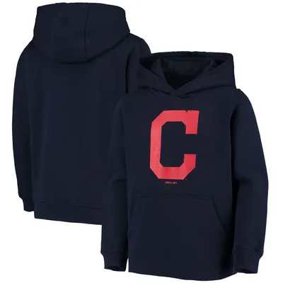 Cleveland Indians Youth Primary Team Logo Pullover Hoodie - Navy