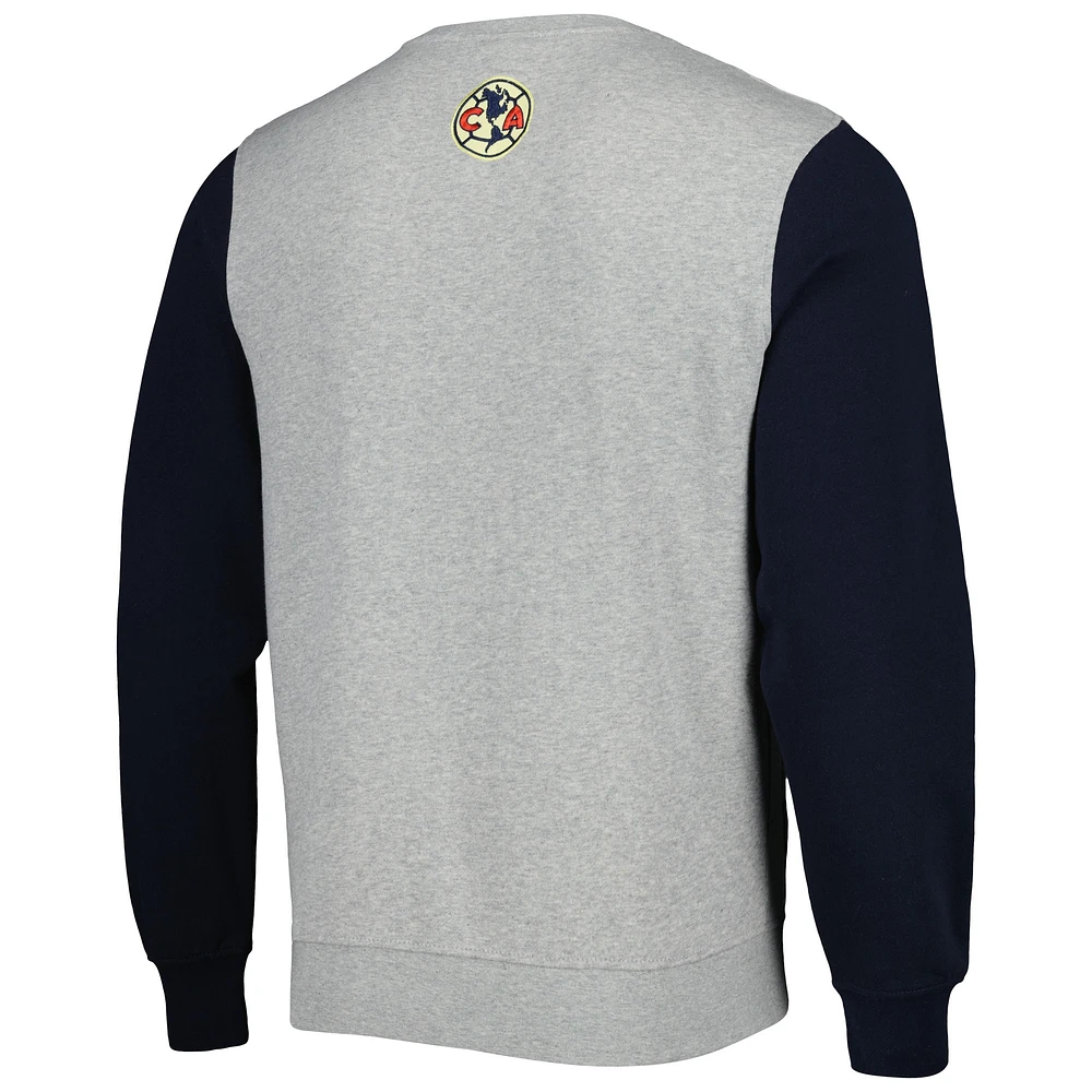 Men's Gray/Navy Club America Kangaroo Pullover Sweatshirt