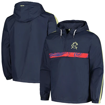 Men's Navy Club America Anorak Hoodie Half-Zip Jacket