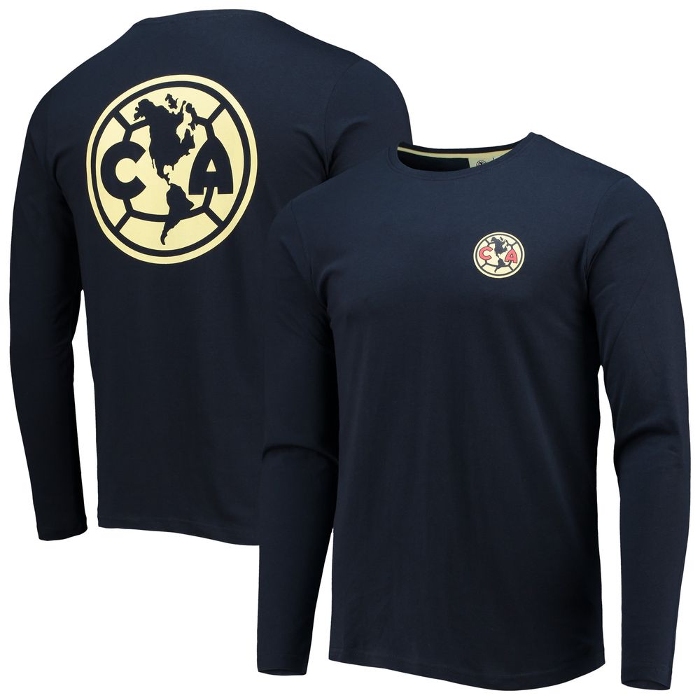 Men's Navy Club America Retro Heavy Long Sleeve T-Shirt