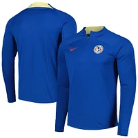 Men's Nike Blue Club America Academy Pro Drill Raglan Quarter-Zip Top