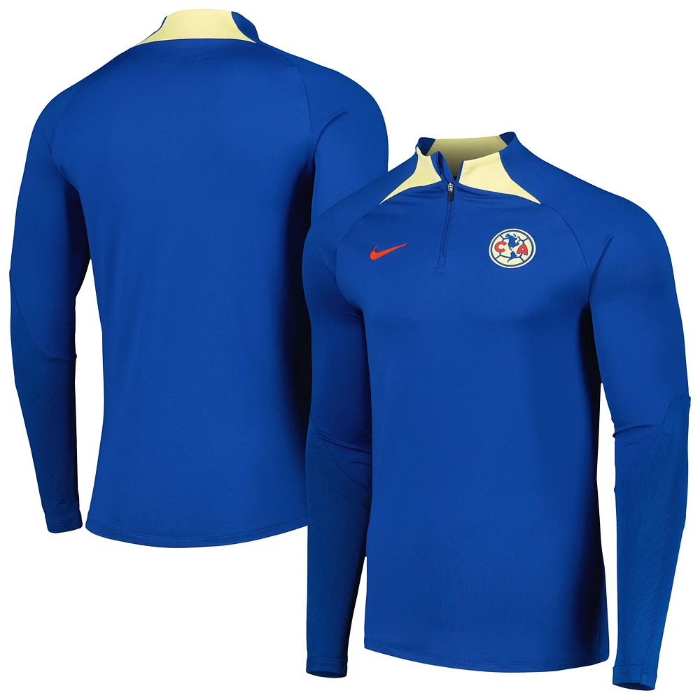 Haut à manches longues et fermeture éclair quart de performance Nike Club America Strike Drill 2023/24 pour Homme Bleu