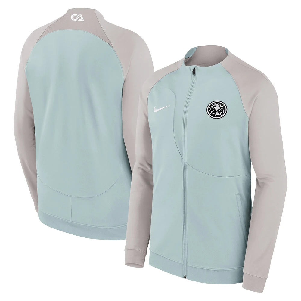 Veste à fermeture éclair intégrale Nike Club America Academy Pro Anthem Raglan Performance pour homme, grise