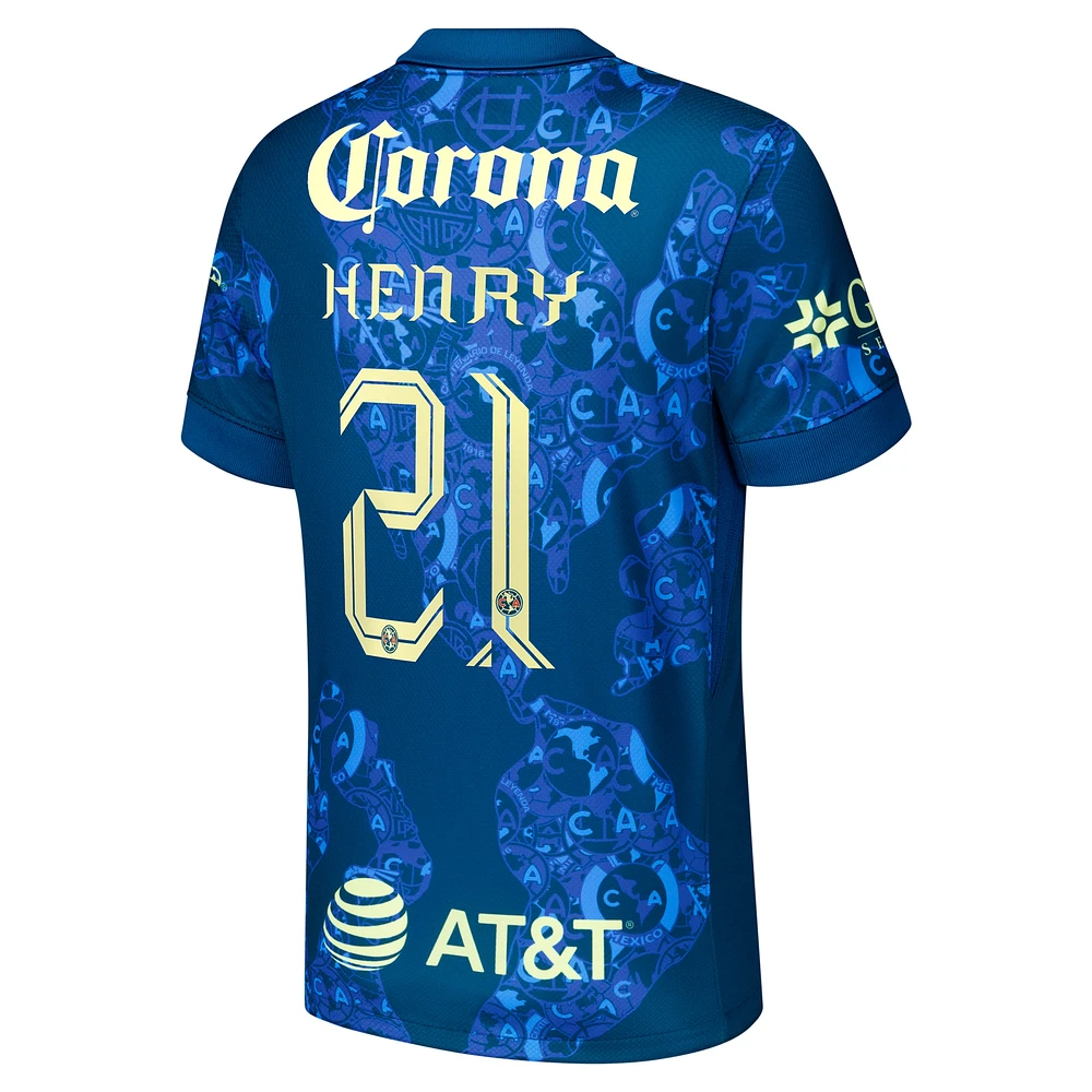 Men's Nike Henry Martin Blue Club America 2024/25 Away Replica Player Jersey