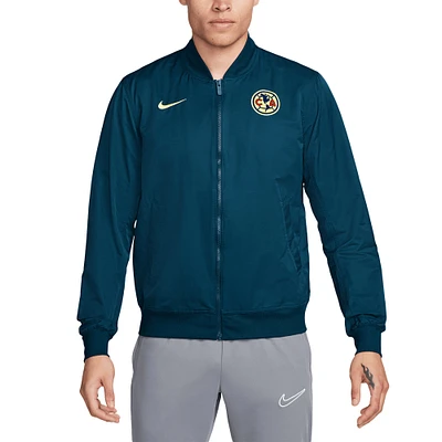 Veste aviateur entièrement zippée Nike Club America bleu marine pour homme