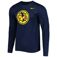 T-shirt à manches longues Nike Club America Primary Logo Legend Performance pour homme, bleu marine