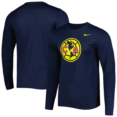 T-shirt à manches longues Nike Club America Primary Logo Legend Performance pour homme, bleu marine