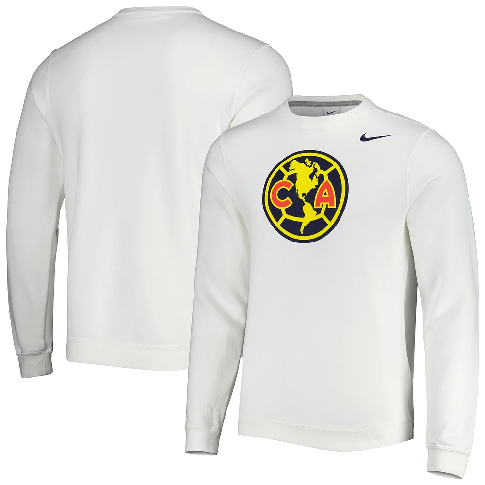 Men's Nike White Club America Fleece Pullover Sweatshirt