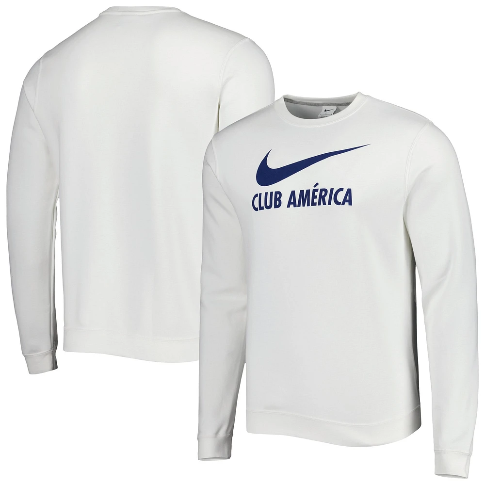 Men's Nike White Club America Lockup Pullover Sweatshirt