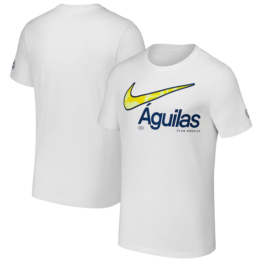 T-shirt Nike Club America Swoosh blanc pour homme