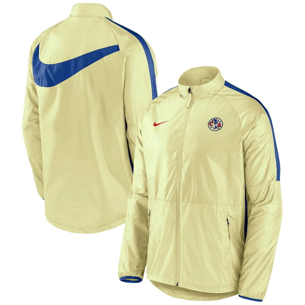 Men's Nike Yellow Club America 2023 Academy AWF Raglan Full-Zip Jacket