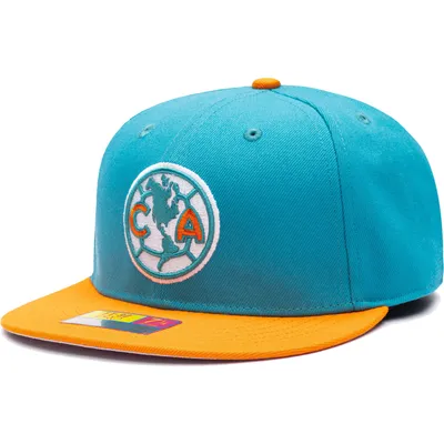 Club America America's Game Fitted Hat - Teal/Orange