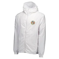 Men's White Club America Home Match Hoodie Full-Zip Windbreaker Jacket