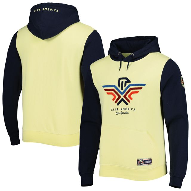 Sweat à capuche Club America Lifestyle jaune/bleu marine pour homme