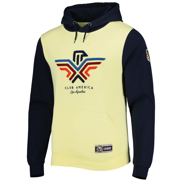 Sweat à capuche Club America Lifestyle jaune/bleu marine pour homme