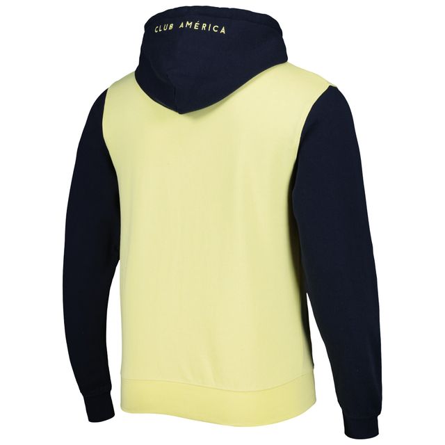 Sweat à capuche Club America Lifestyle jaune/bleu marine pour homme