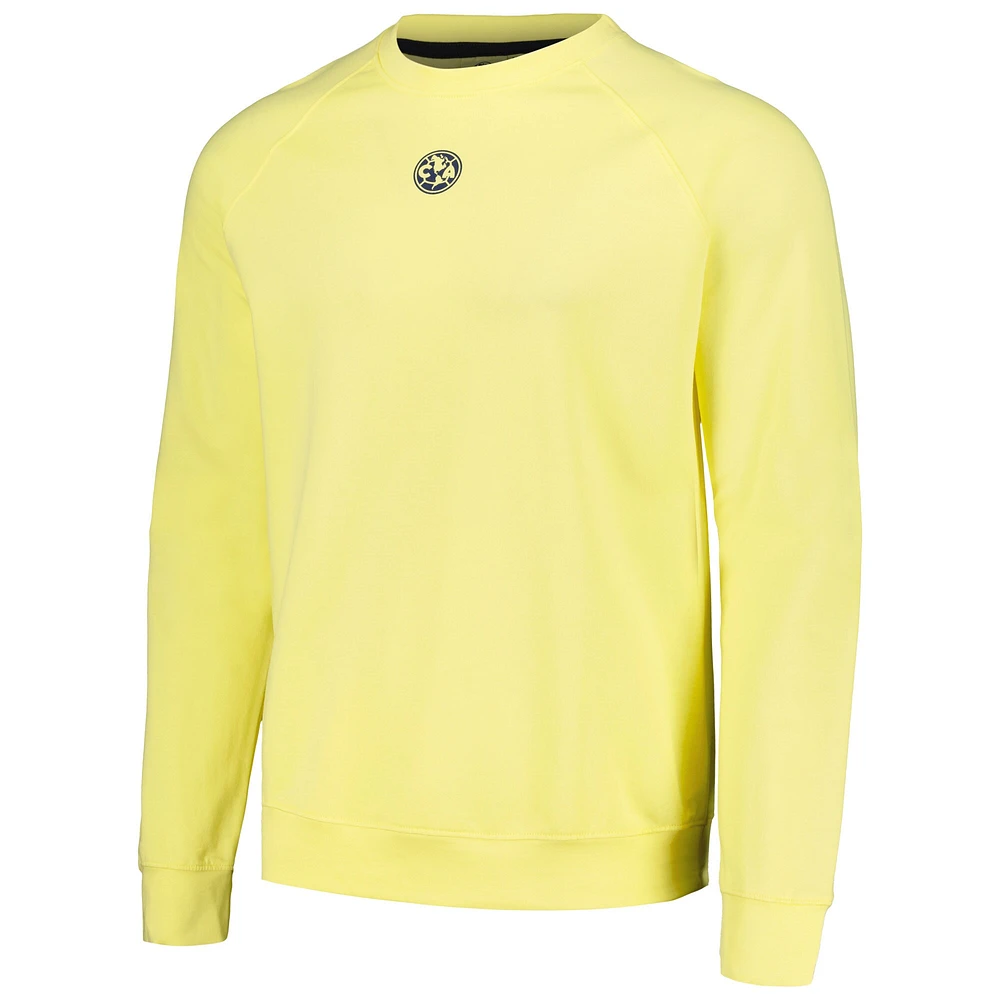 Men's Yellow Club America Simplicity Leisure Raglan Pullover Sweatshirt