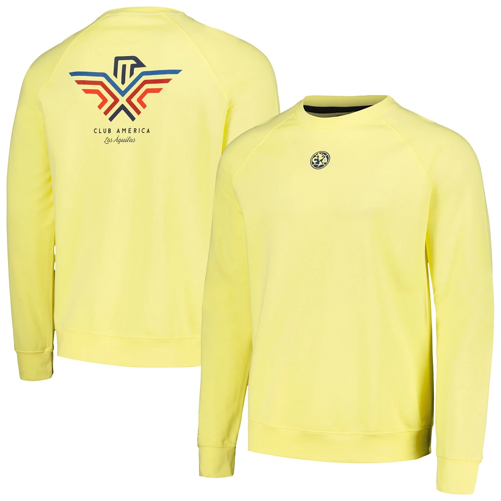 Men's Yellow Club America Simplicity Leisure Raglan Pullover Sweatshirt