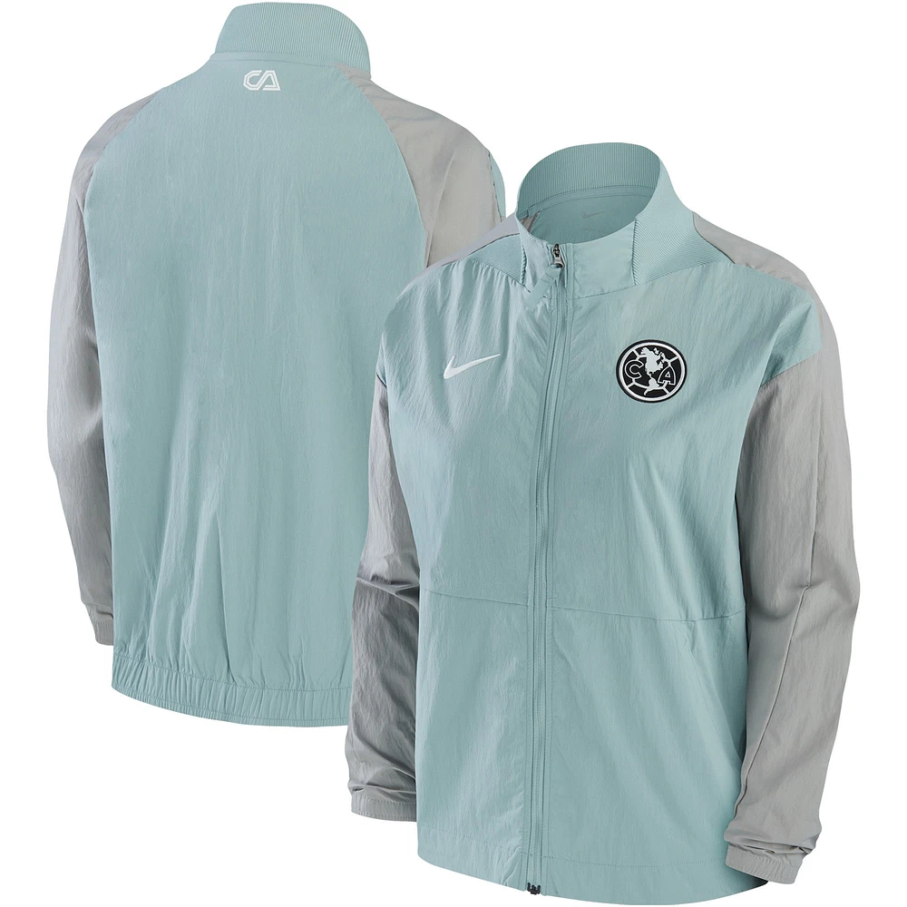 Women's Nike Gray Club America Team Anthem Raglan Performance Full-Zip Jacket