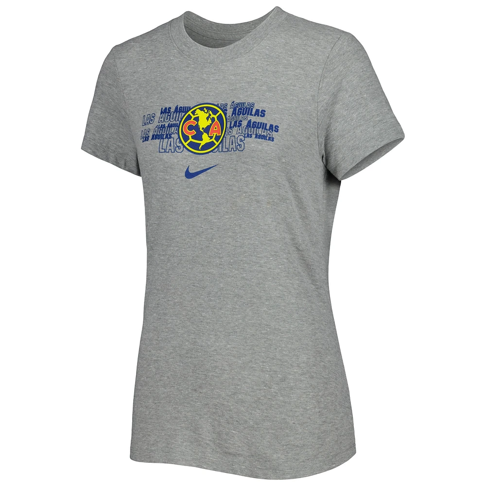 Women's Nike Gray Club America Varsity Space-Dye T-Shirt