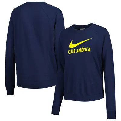 Women's Nike Navy Club America Lockup Varsity Tri-Blend Raglan Pullover Sweatshirt