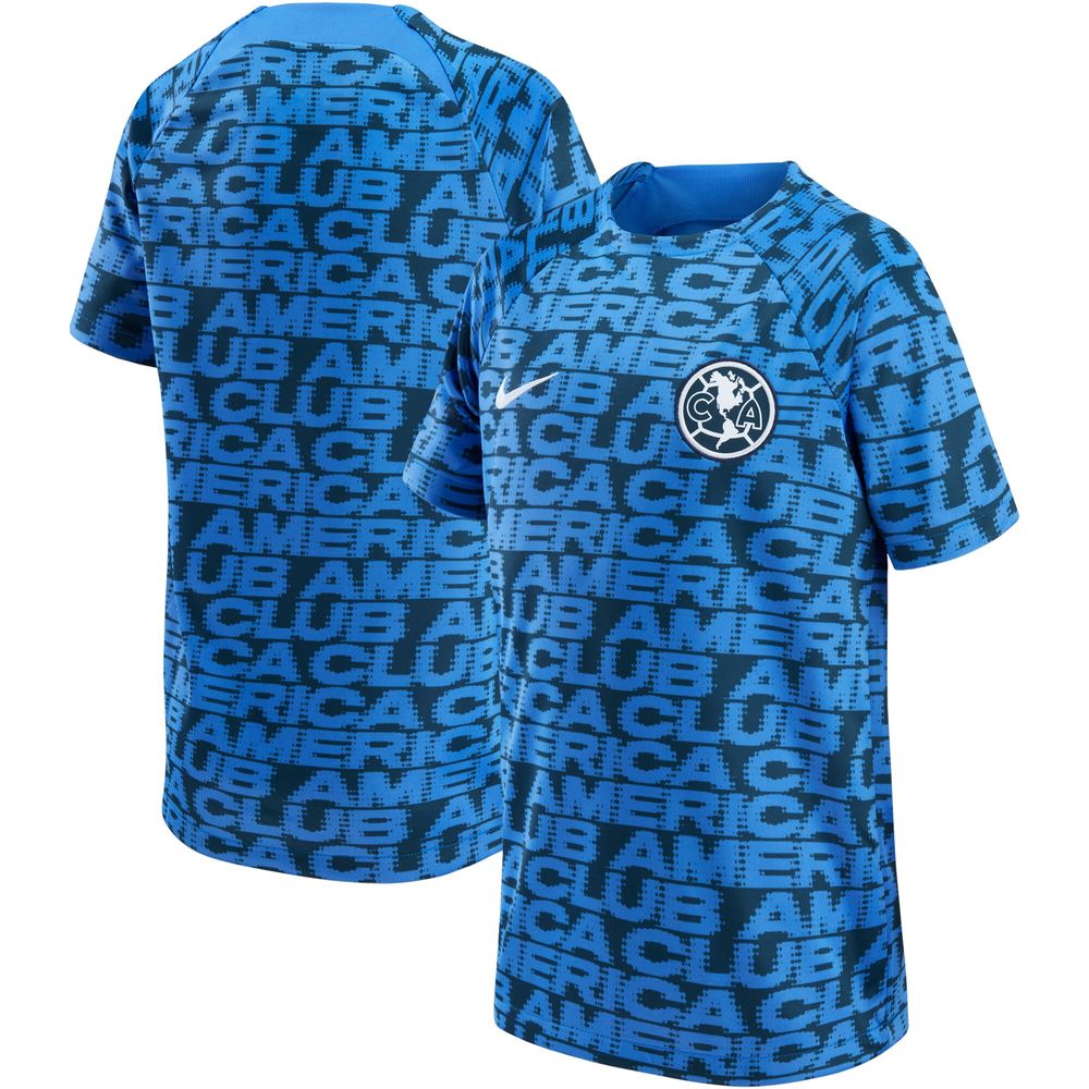 Youth Nike Blue Club America 2022 Pre-Match Raglan Performance Top