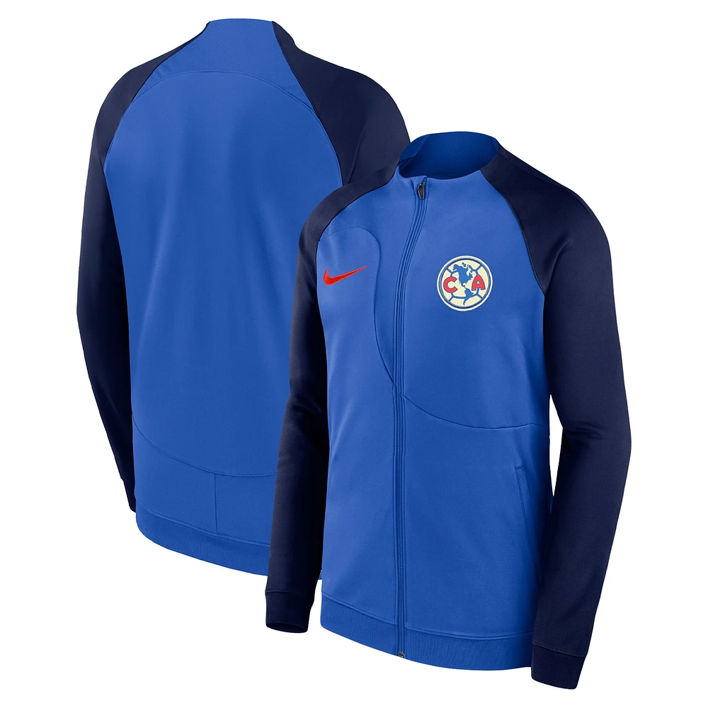 Youth Nike Blue Club America 2023/24 Academy Pro Anthem Fitted Raglan Performance Full-Zip Jacket