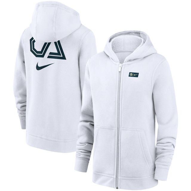 Sweat à capuche entièrement zippé Nike Club America pour enfant blanc