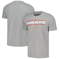 Men's adidas Gray Club Atlético River Plate Lockup T-Shirt