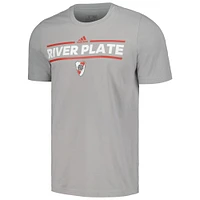 Men's adidas Gray Club Atlético River Plate Lockup T-Shirt