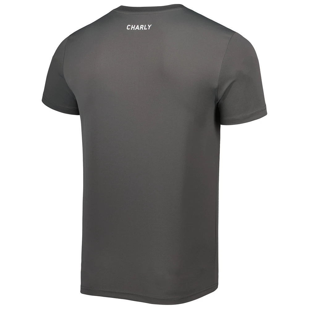 Men's Charly Gray/White Club Atlas Henley Microfiber DRY FACTOR Polo