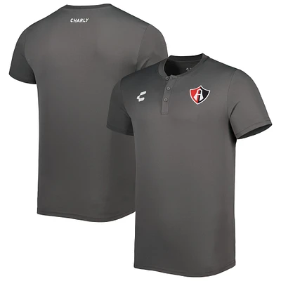 Men's Charly Gray/White Club Atlas Henley Microfiber DRY FACTOR Polo