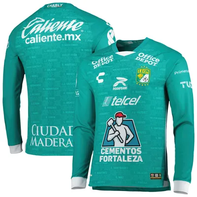 Club Leon Charly 2022/23 Home Authentic Raglan Long Sleeve Jersey - Green/White