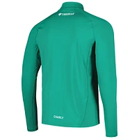 Men's Charly  Green Club Leon DRY FACTOR Raglan Quarter-Zip Top