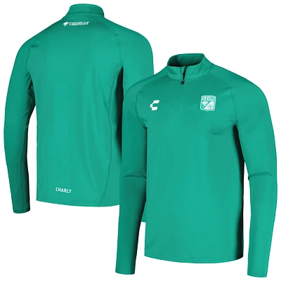 Haut raglan à quart de zip Charly Green Club Leon DRY FACTOR pour hommes